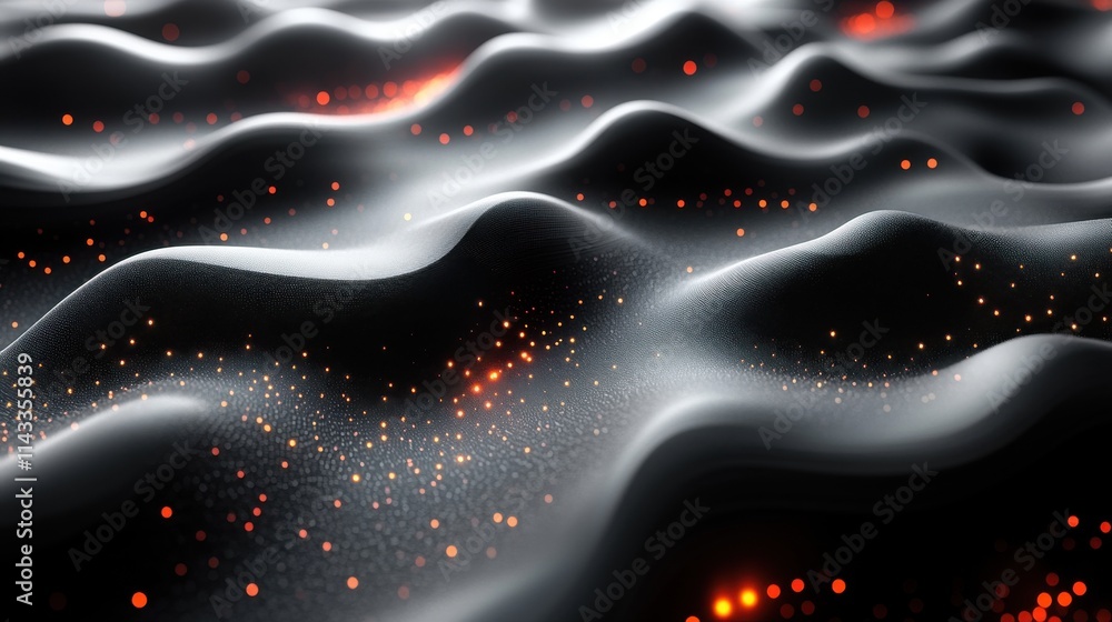 Poster abstract 3d render animation of surface with waves modern background design seamless looped vide
