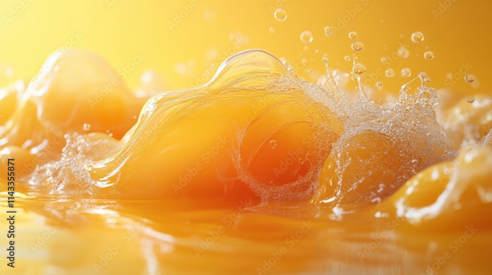Aufkleber abstract 3d render animation of yellow bubble motion background design seamless looped vide