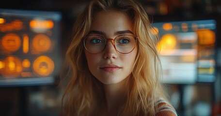 Risk Management Presentation by Hispanic Female Data Scientist in Modern Office Environment with Digital Screen Monitoring Diverse Team