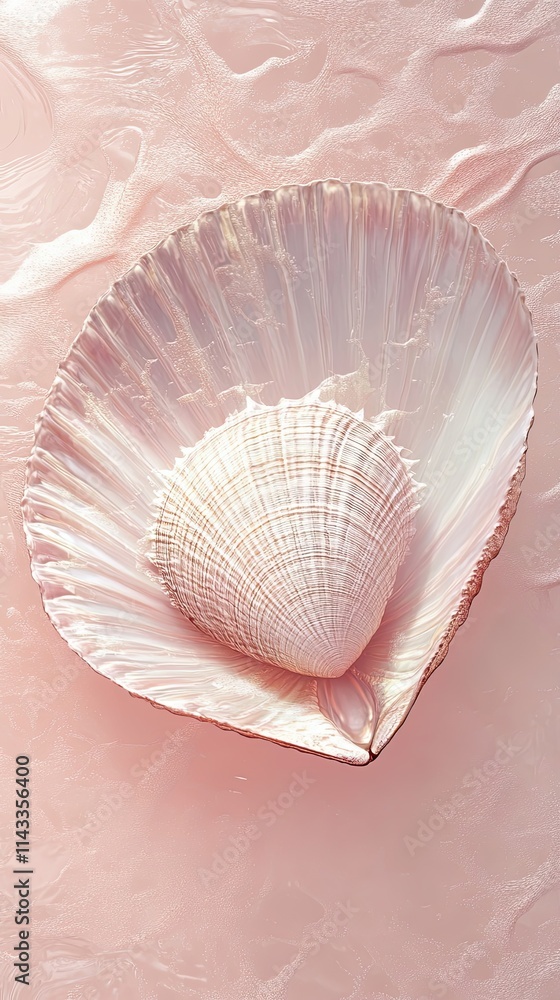 Poster delicate seashell nestled within a larger shell