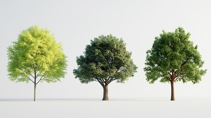 Obraz premium Three Majestic Trees: A Serene Nature Scene