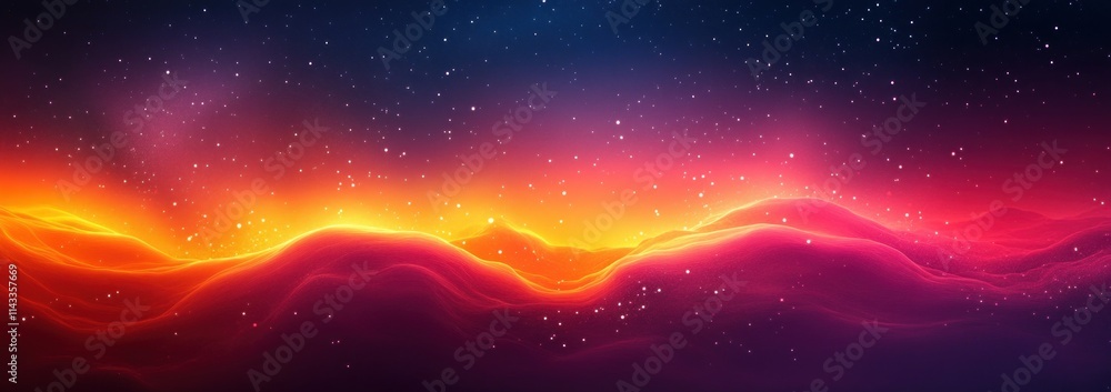 Aufkleber smooth gradient background deep orange to dark purple abstract expressionism textured design