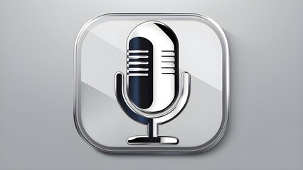 Microphone Icon. symbol for a microphone. Karaoke microphone. Isolated podcast microphone icon on clear background, microphone PNG