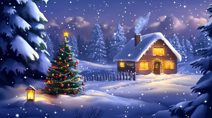 Naklejka premium Celebrate Christmas festival decoration in december. Christmas celebration atmosphere. x mas backgroud with copyspace for text