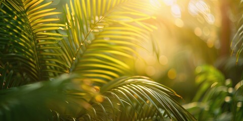 Cycas plants leaf soft sunlight