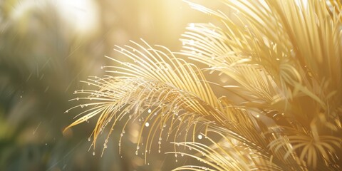 Fototapeta premium Cycas plants leaf soft sunlight