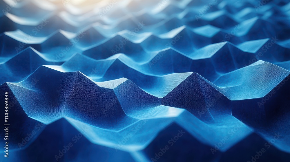 Poster abstract 3d render blue geometric background with cubes motion design vide