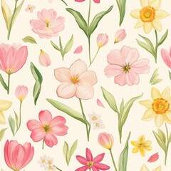 Whimsical Watercolor Spring Blossoms Collection