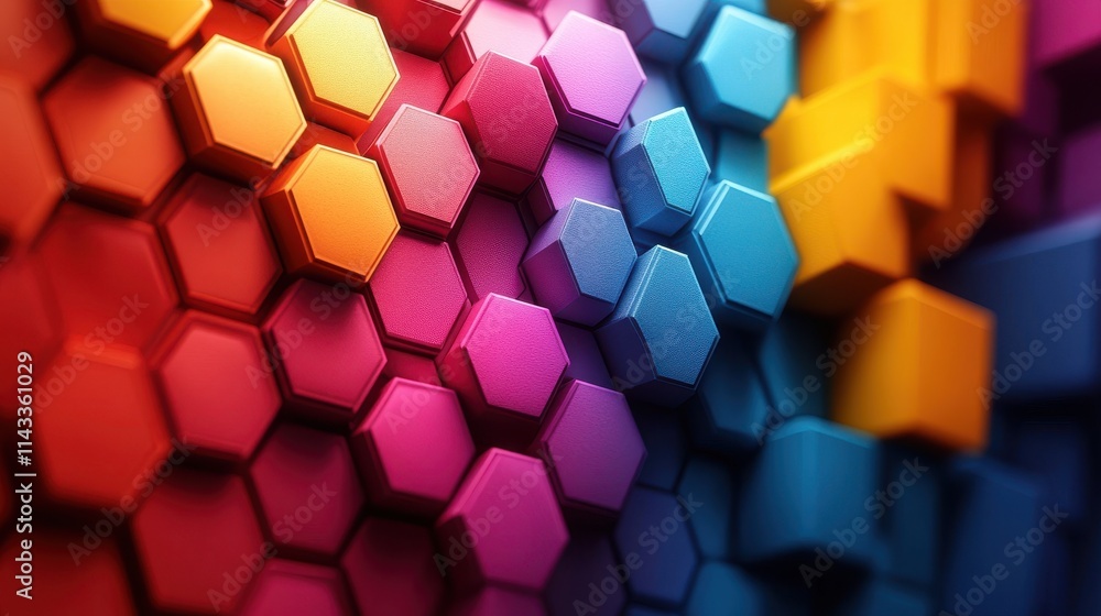 Poster abstract 3d render colorful polygonal background design seamless looped vide