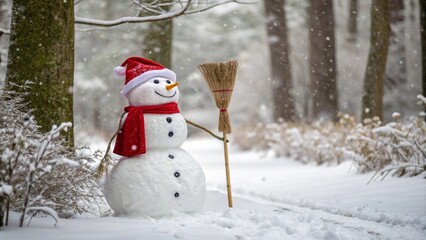 snowman on a snow