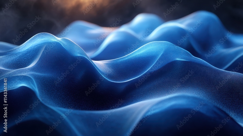 Poster abstract 3d render futuristic background design with blue wavy shap