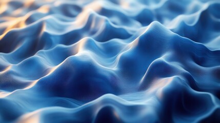 Fototapeta premium abstract 3d render futuristic background design with blue wavy shap