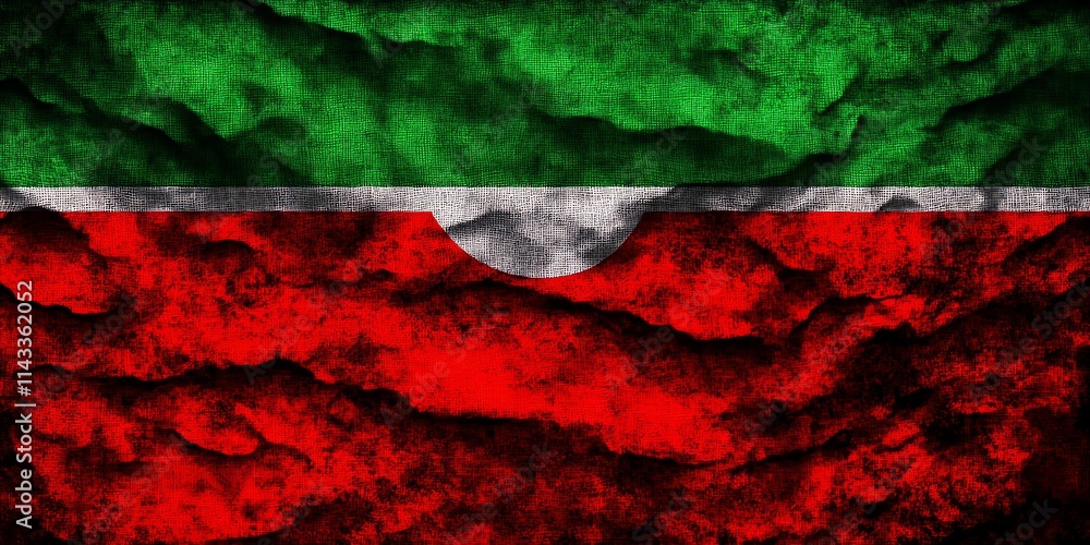 Aufkleber Abstract textured design featuring green and red colors with a circular shape at the center.
