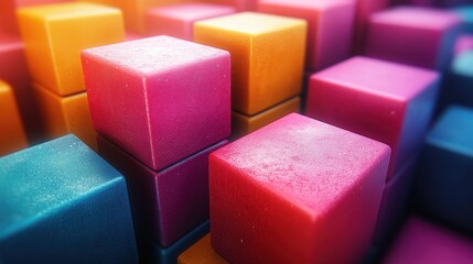 Obraz premium abstract 3d render geometric background with colorful cubes motion design animatio