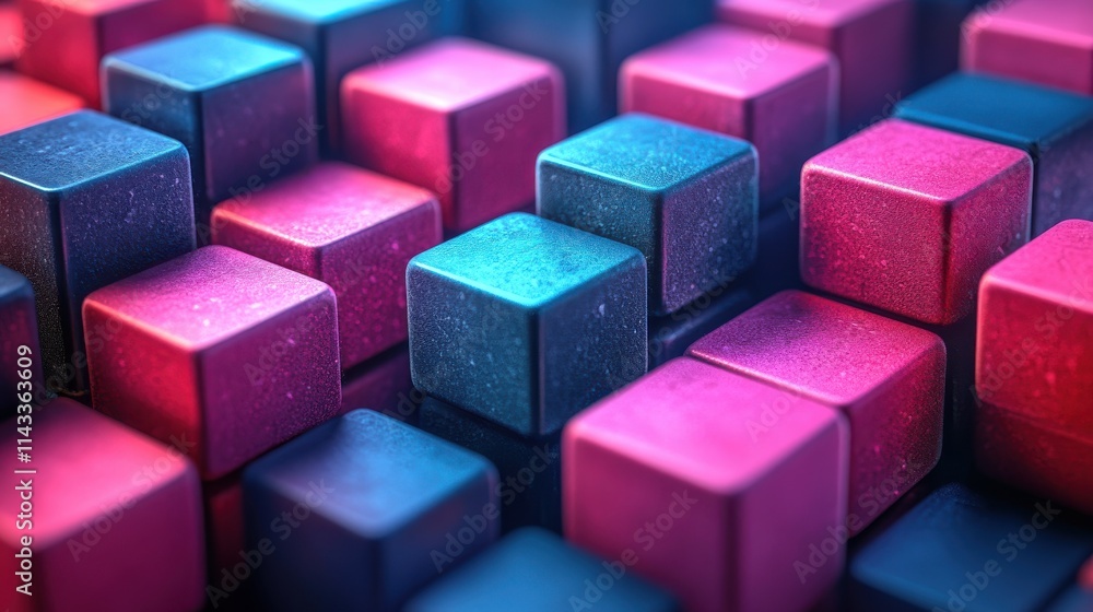 Aufkleber abstract 3d render geometric background with cubes motion design seamless looped animatio