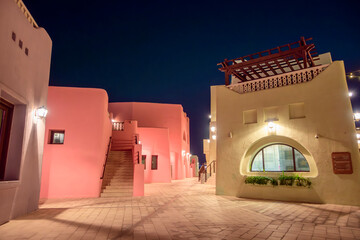 Doha, Qatar. The colorful Mina District at Old Doha Port in Qatar.