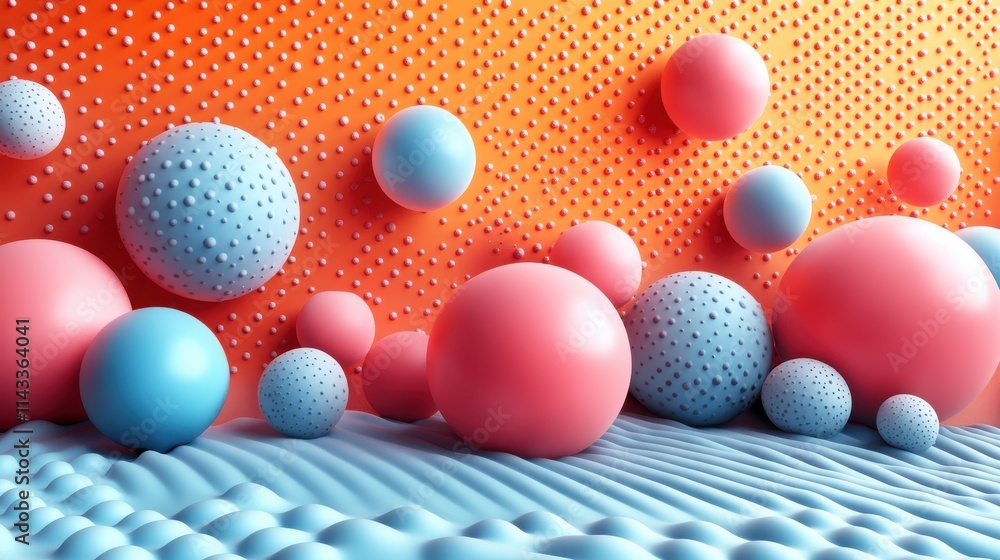 Poster abstract 3d render geometric composition background desig