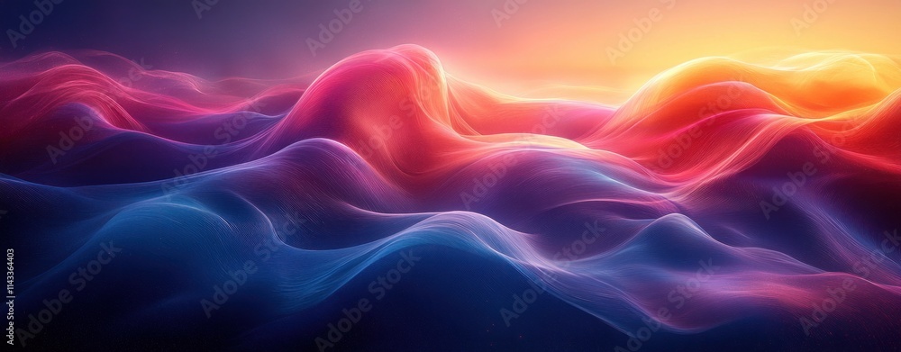 Poster futuristic vibrant color wave design abstract 3d background