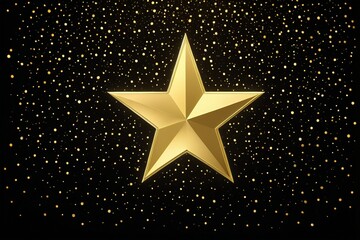 Obraz premium there is a gold star on a black background with gold stars