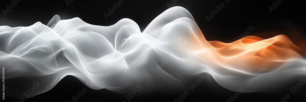 Poster minimalist abstract wave design background light white curve grey gradient