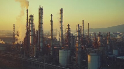 Fototapeta premium Oil refineries and chemical plants in industrial areas