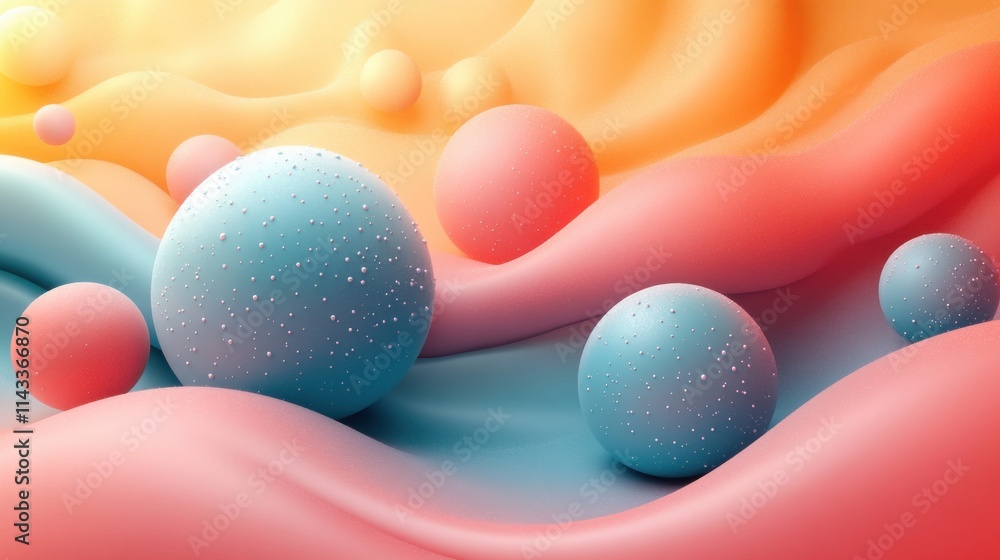 Poster abstract 3d render modern background composition with sphere