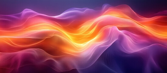 Obraz premium Vibrant Abstract Waves Background with Smooth Gradients and Glowing Effect
