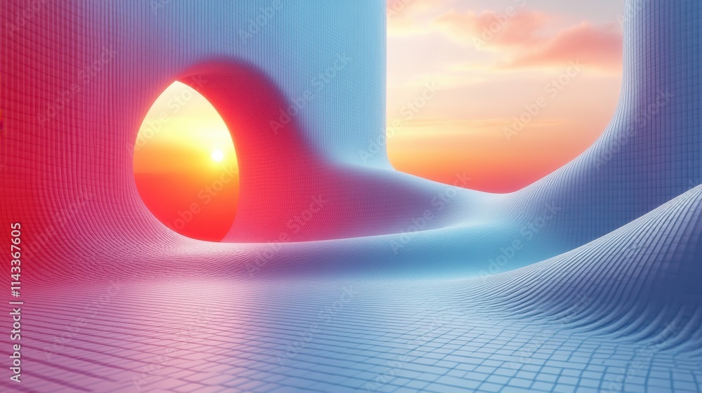 Aufkleber abstract 3d render modern background design geometric compositio