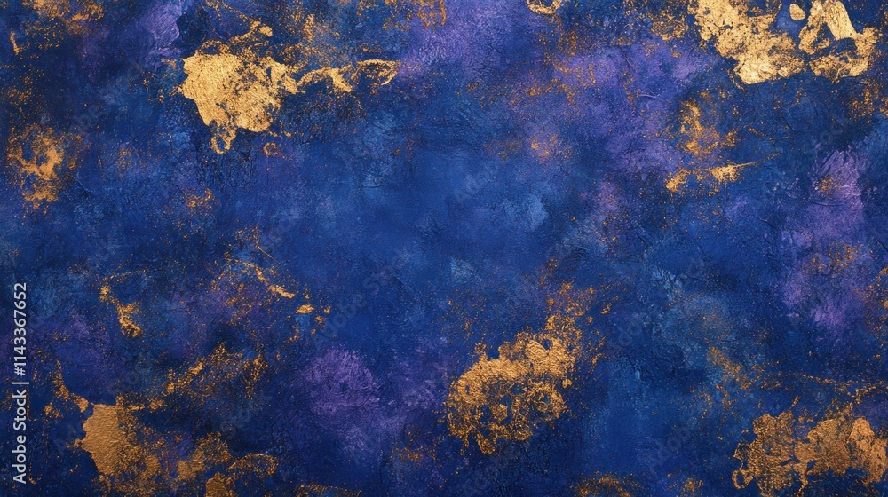 Poster abstract blue and gold textured background with a blend of colors.