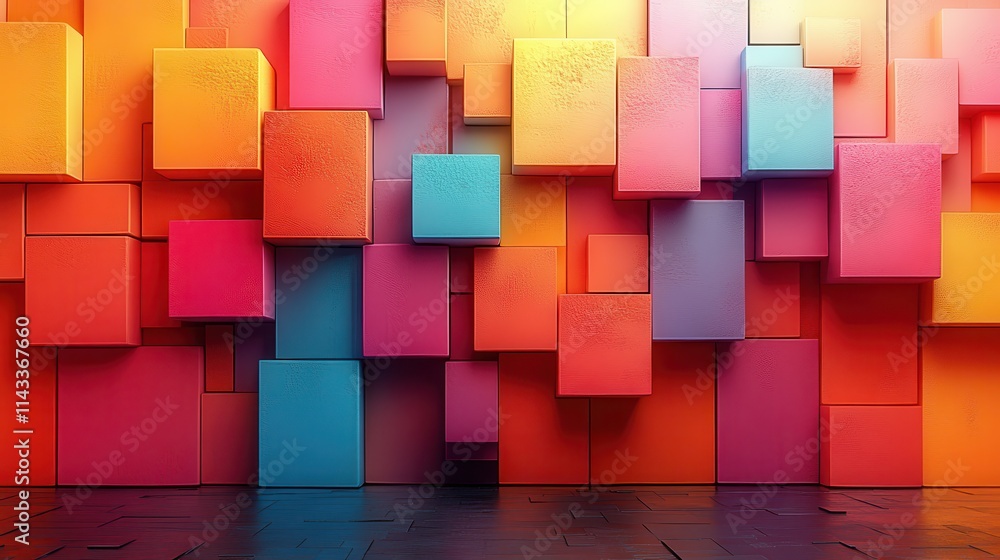 Poster abstract 3d render modern background design geometric compositio