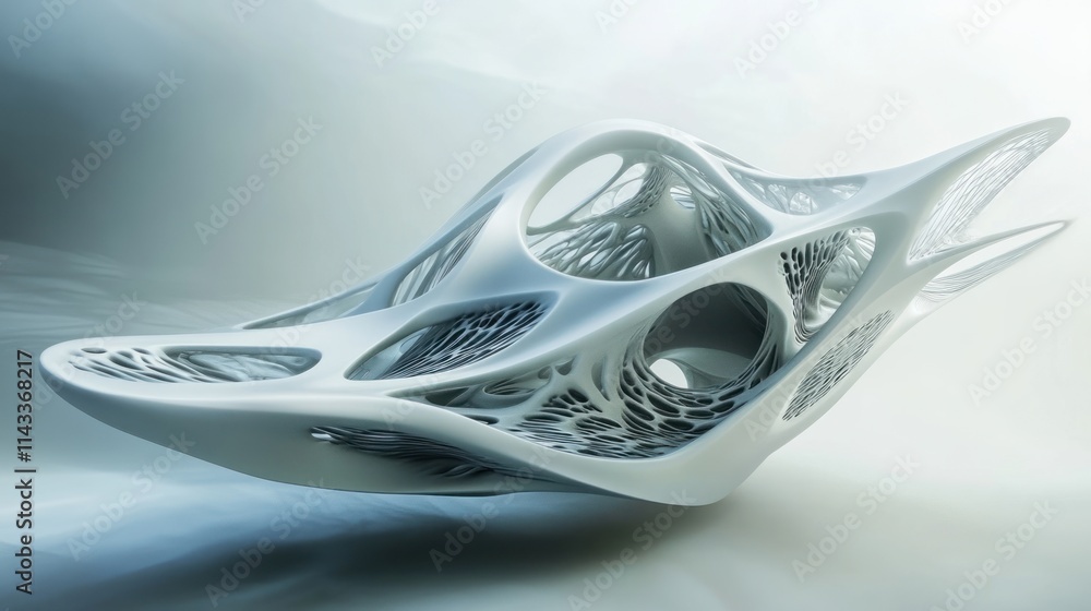 Aufkleber abstract organic structure with intricate patterns and smooth surfaces.