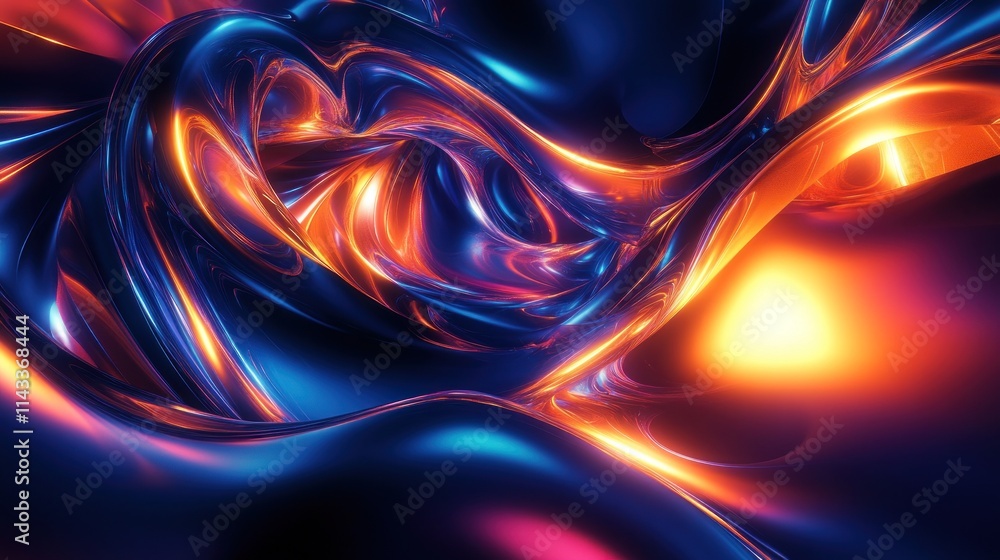 Poster abstract swirling patterns in vibrant colors, creating a dynamic visual experience.