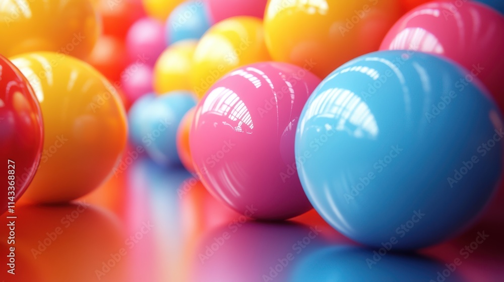 Poster abstract 3d render modern background with colorful sphere