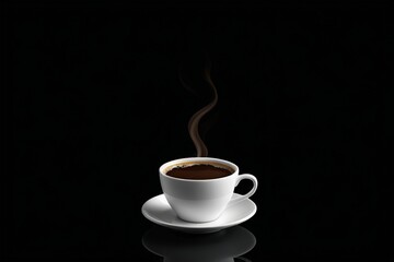 Obraz premium there is a cup of coffee with steam rising out of it