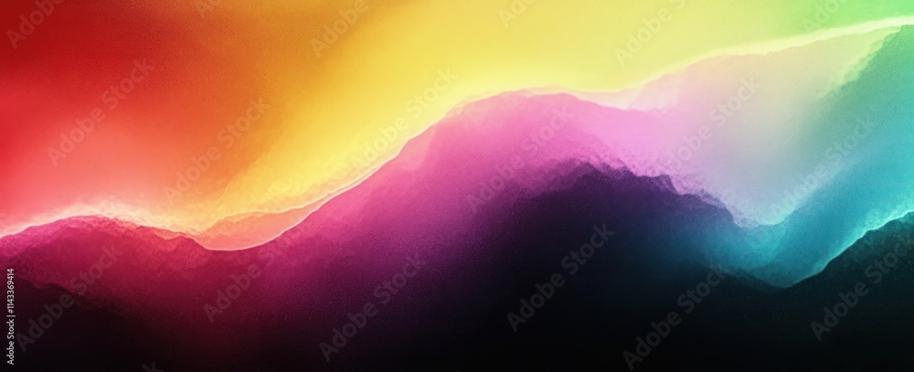 Poster vibrant color gradient abstract soft lighting dreamy flowing background design