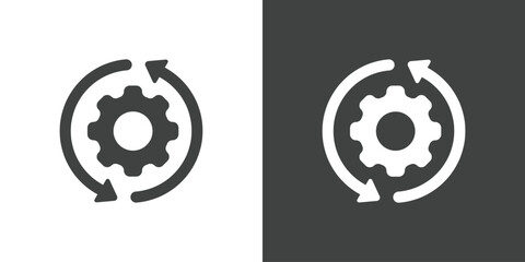 Re-install flat glyph icon. Perfect pixel on white and black background