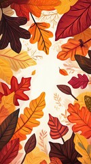 Obraz premium Autumn Leaves Frame Vibrant Colors Design