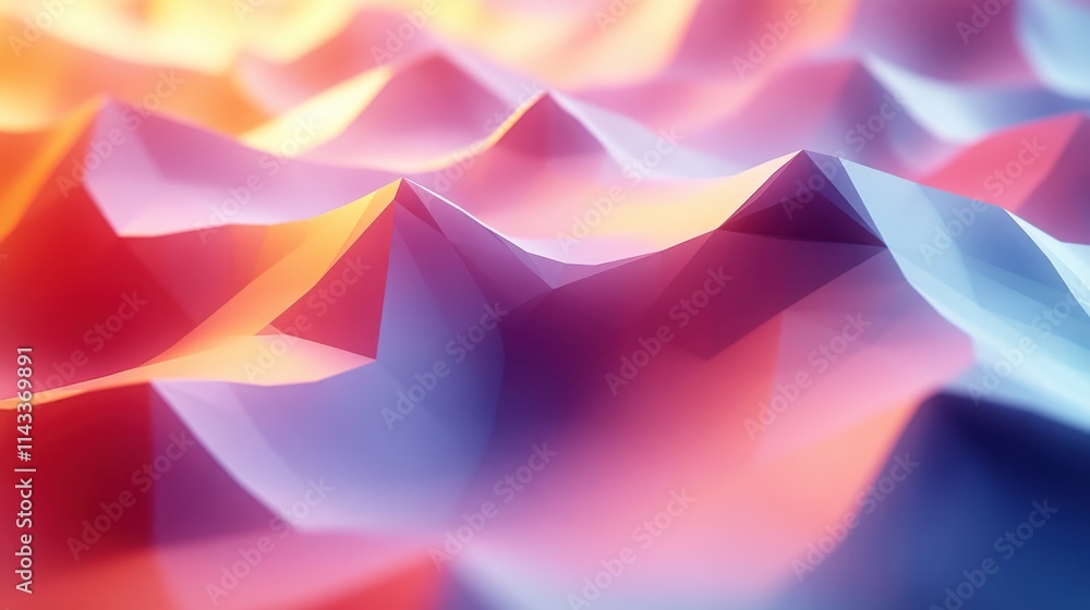 Aufkleber abstract 3d render motion background design low poly surface seamless looped animatio
