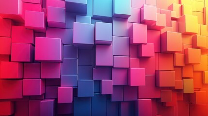 abstract 3d render multicolor background design with cube