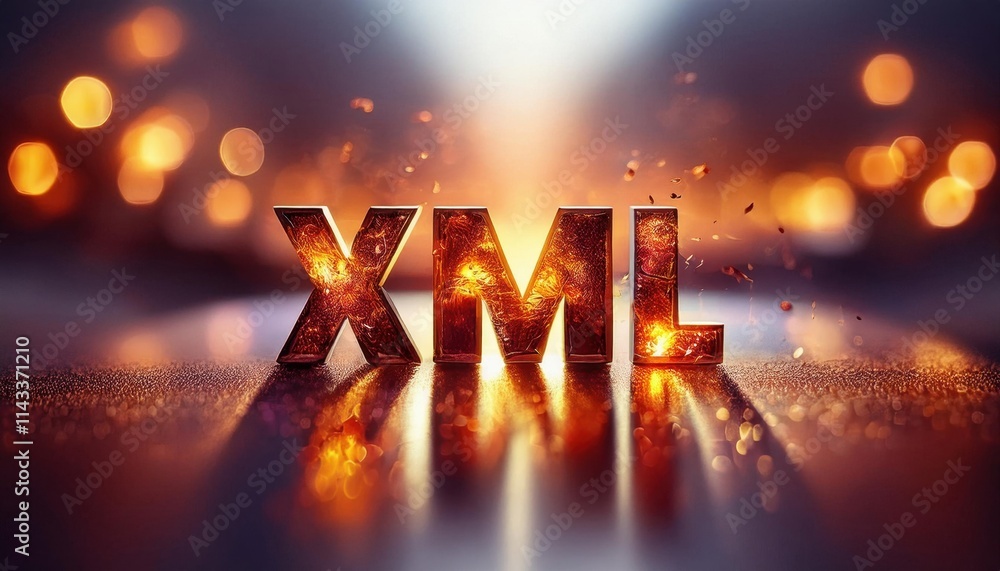 Poster XML Programming Language Text in a Vibrant Background