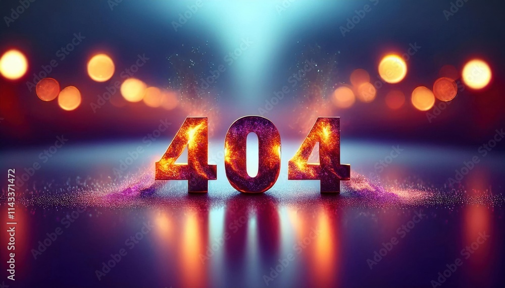 Aufkleber 404 error page background with sparkling effects