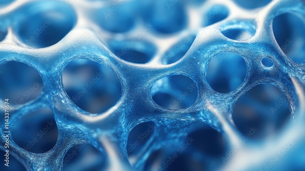 Poster abstract 3d render network concept blue background design seamless looped animatio