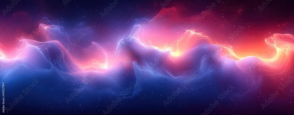Aufkleber vibrant abstract neon wave background with soft gradients and ethereal lighting