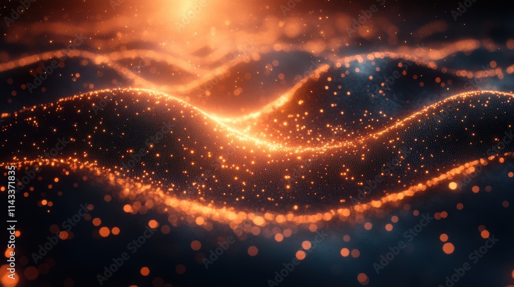 Poster abstract 3d render network concept light background design animatio