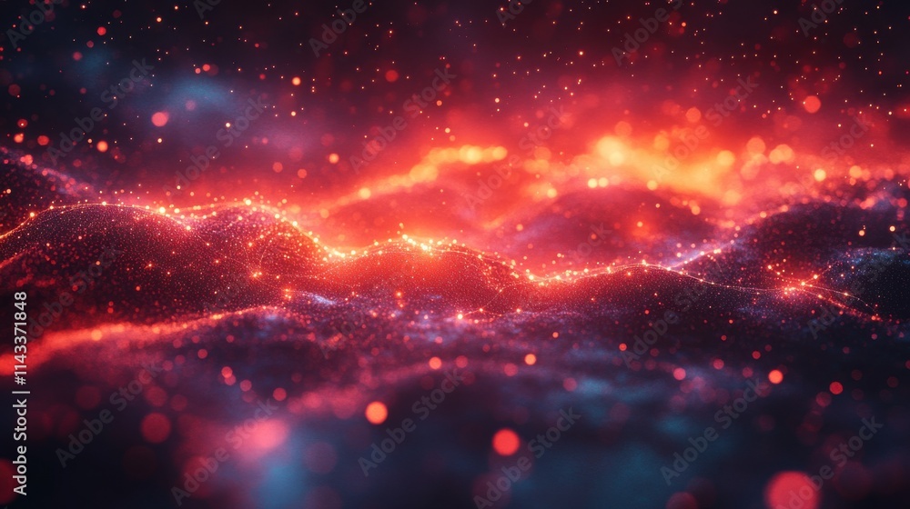 Poster abstract 3d render network concept light background design animatio