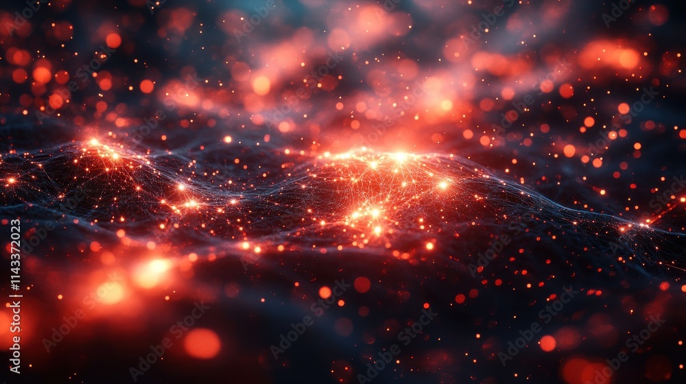 Poster abstract 3d render network concept light background design seamless looped animatio