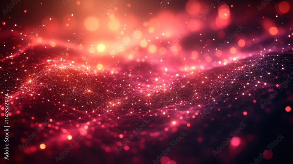 Poster abstract 3d render network concept light background design seamless looped animatio