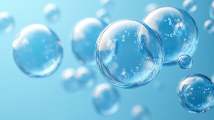 Fototapeta premium abstract 3d render of blue bubble modern background desig