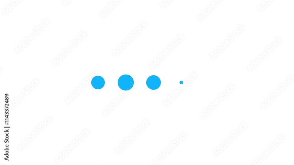 Poster animated 4 dots blinking loader. ellipsis. simple black and white loading icon.