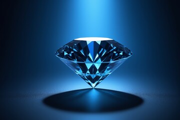 a close up of a diamond on a blue background